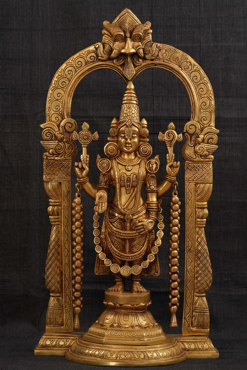 Image of Balaji Auspicious Holy Symbol Namam Shankh Chakra in Brass